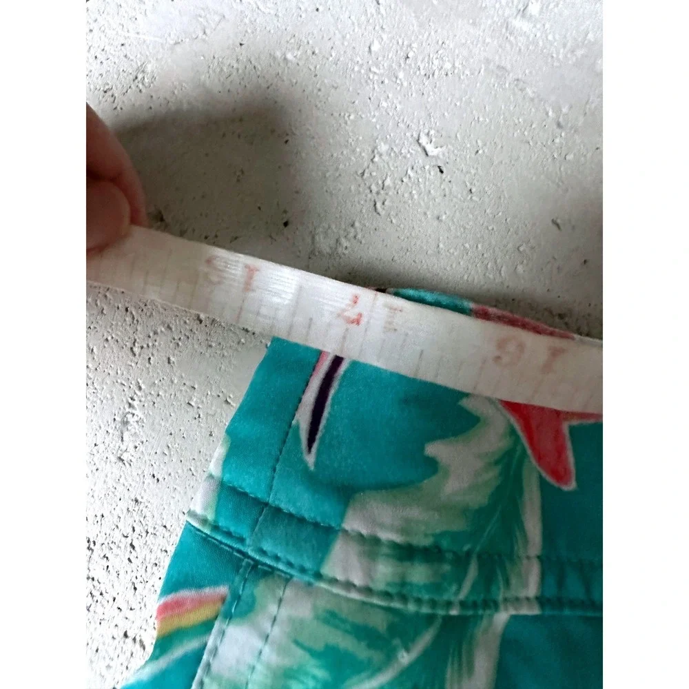 Chubbies Teal Bird of Paradise Tropical Floral Mesh Lined Swim Trunks Shorts L